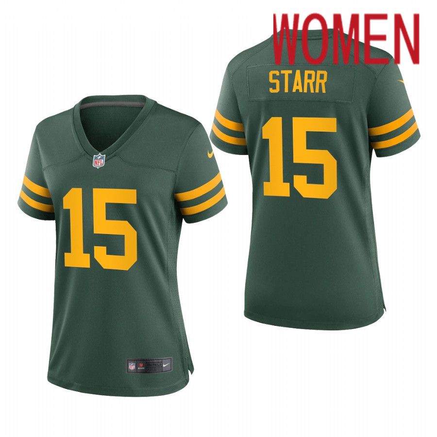 Women Green Bay Packers #15 Starr Nike Green Alternate Game Player NFL Jersey